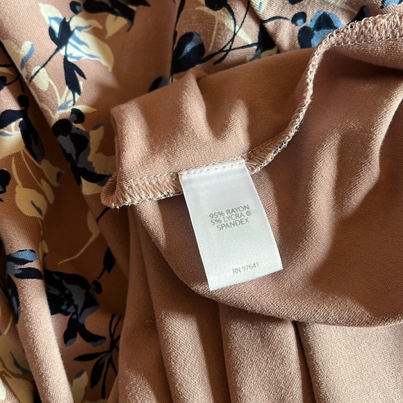 J. Jill A Line Dress Wearever Collection Jersey Midi Women L Dusty Rose Floral - Picture 9 of 10